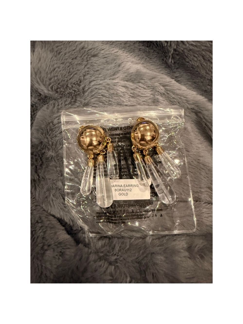 Women's 8 Other Reasons Charina Gold Clear Drop Earrings One Size - Picture 4 of 5